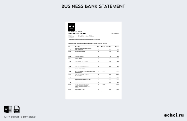 цифровая загрузка USA One Card Enterprise Statement Word и PDF шаблон